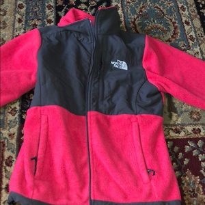 Pink and gray north face